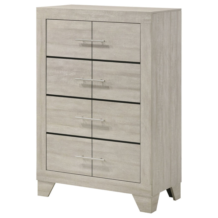 Trenton 4 - drawer Bedroom Chest of Drawers Rustic Cream - Walo Furniture