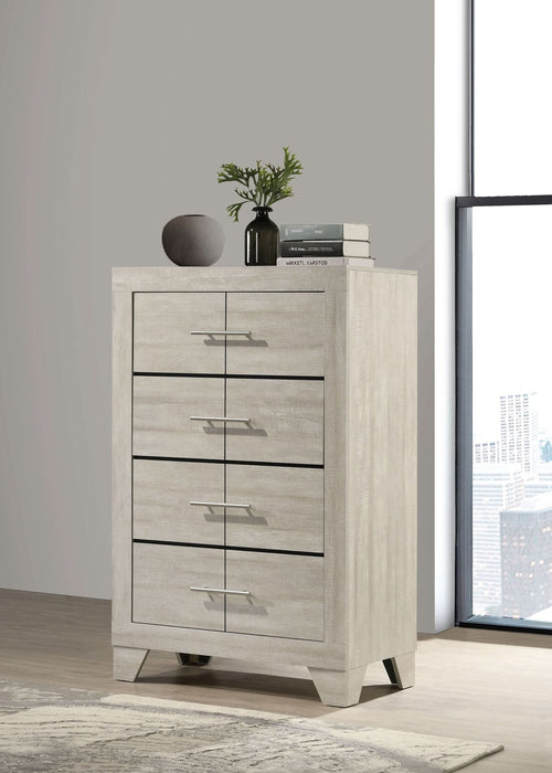 Trenton 4 - drawer Bedroom Chest of Drawers Rustic Cream - Walo Furniture