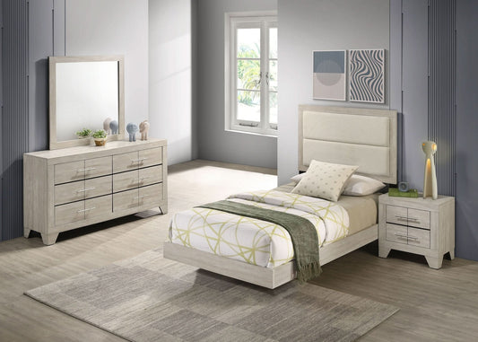 Trenton 4 - piece Twin Bedroom Set Rustic Cream - Walo Furniture