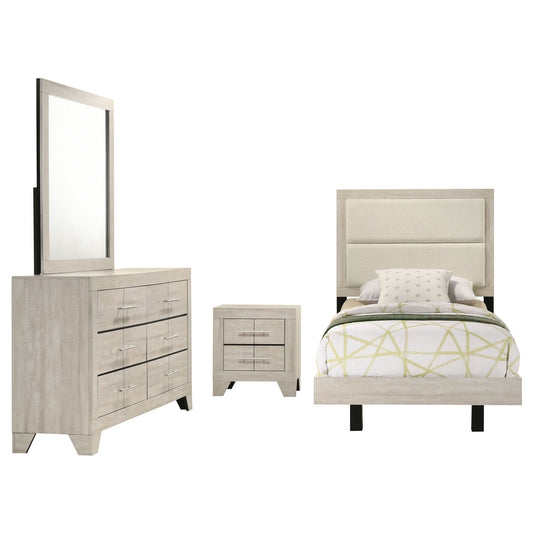 Trenton 4 - piece Twin Bedroom Set Rustic Cream - Walo Furniture