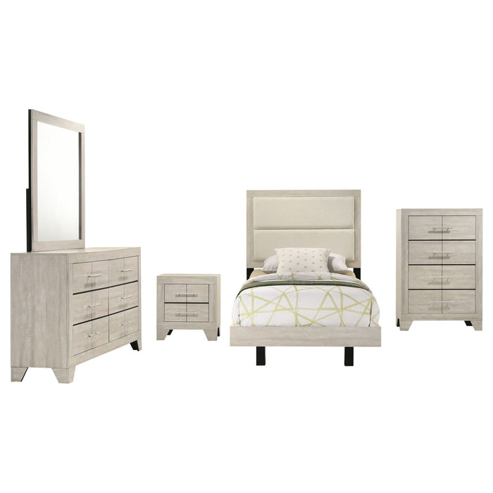 Trenton 5 - piece Twin Bedroom Set Rustic Cream - Walo Furniture