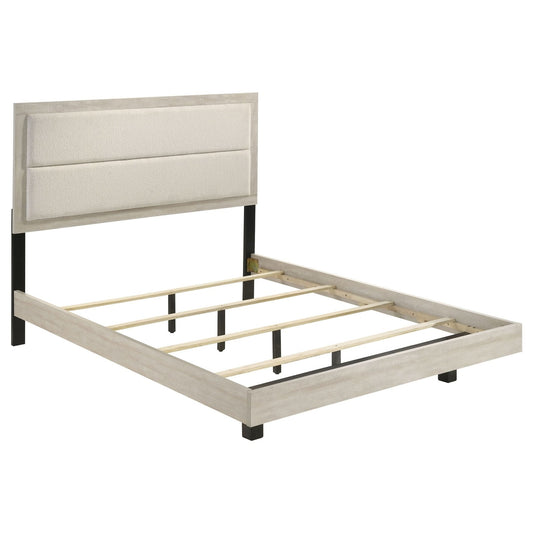 Trenton 54 - inch Wood Eastern King Panel Bed Rustic Cream - Walo Furniture