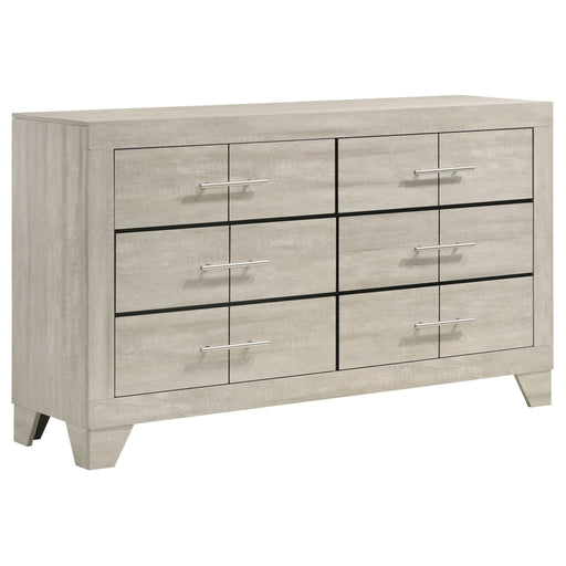 Trenton 6 - drawer Bedroom Dresser Rustic Cream - Walo Furniture