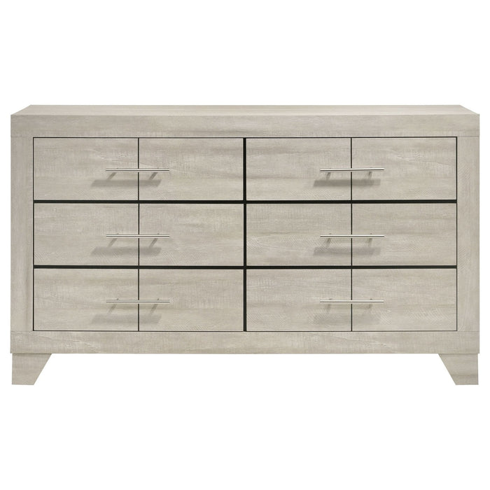 Trenton 6 - drawer Bedroom Dresser Rustic Cream - Walo Furniture