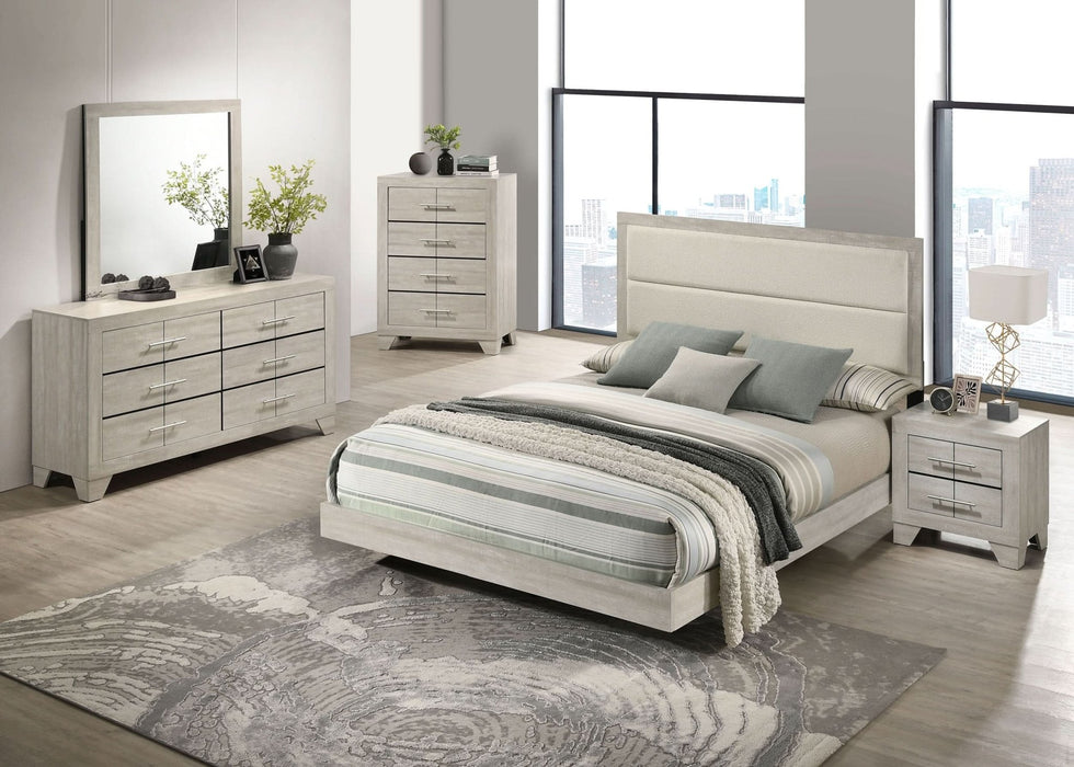 Trenton 6 - drawer Bedroom Dresser With Mirror Rustic Cream - Walo Furniture