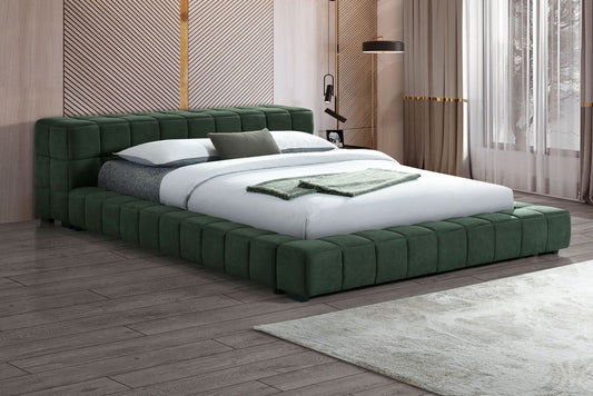 Trinity Upholstered Cal King Platform Bed Green - Walo Furniture