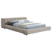 Trinity Upholstered Cal King Platform Bed Light Taupe - Walo Furniture