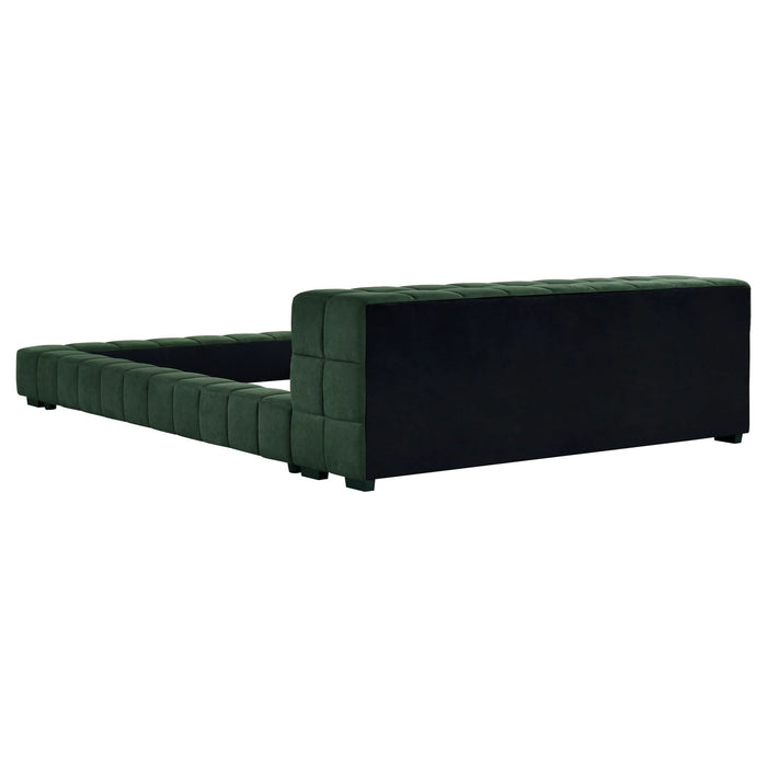 Trinity Upholstered Eastern King Platform Bed Green - Walo Furniture