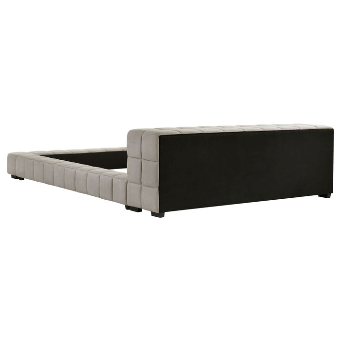 Trinity Upholstered Full Platform Bed Light Taupe - Walo Furniture