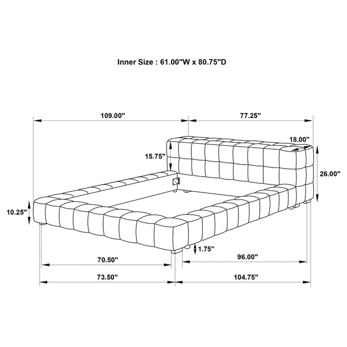 Trinity Upholstered Queen Platform Bed Light Taupe - Walo Furniture