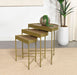 Tristen 3 - Piece Demilune Nesting Table Brown and Gold - Walo Furniture