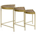 Tristen 3 - Piece Demilune Nesting Table Brown and Gold - Walo Furniture