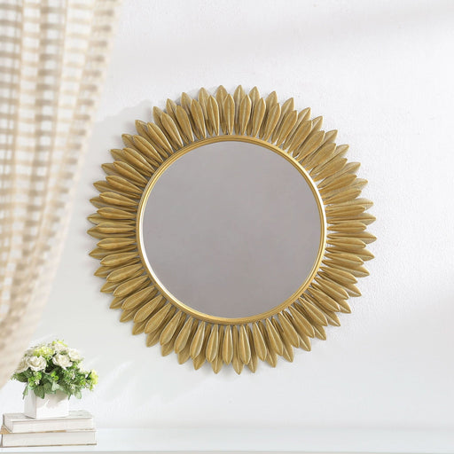 Tuscany 35 x 35 Inch Sunburst Wall Mirror Gold - Walo Furniture