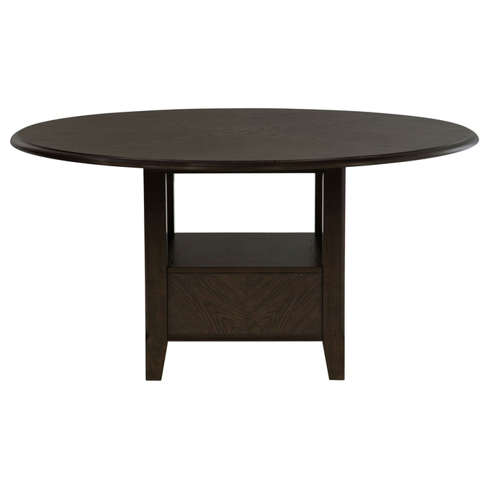 Twyla 5 - piece 60 - inch Round Wood Dining Table Set Dark Cocoa - Walo Furniture