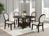 Twyla 5 - piece 60 - inch Round Wood Dining Table Set Dark Cocoa - Walo Furniture