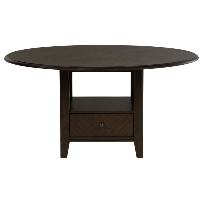 Twyla 5 - piece 60 - inch Round Wood Dining Table Set Dark Cocoa - Walo Furniture