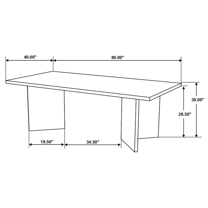 Tyler 80 - inch Solid Wood Dining Table Mango Brown - Walo Furniture