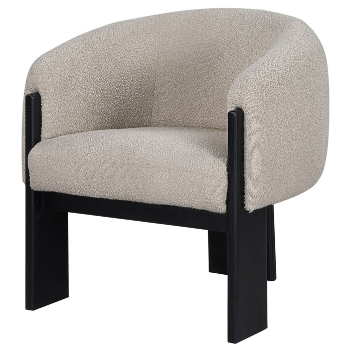 Valdez Boucle Upholstered Barrel Back Accent Chair Beige - Walo Furniture