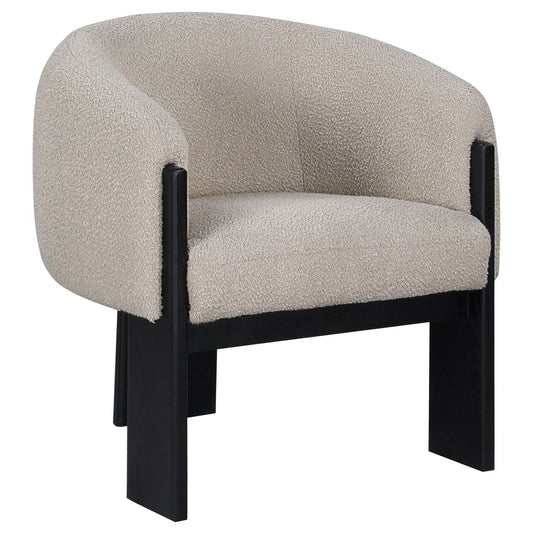 Valdez Boucle Upholstered Barrel Back Accent Chair Beige - Walo Furniture