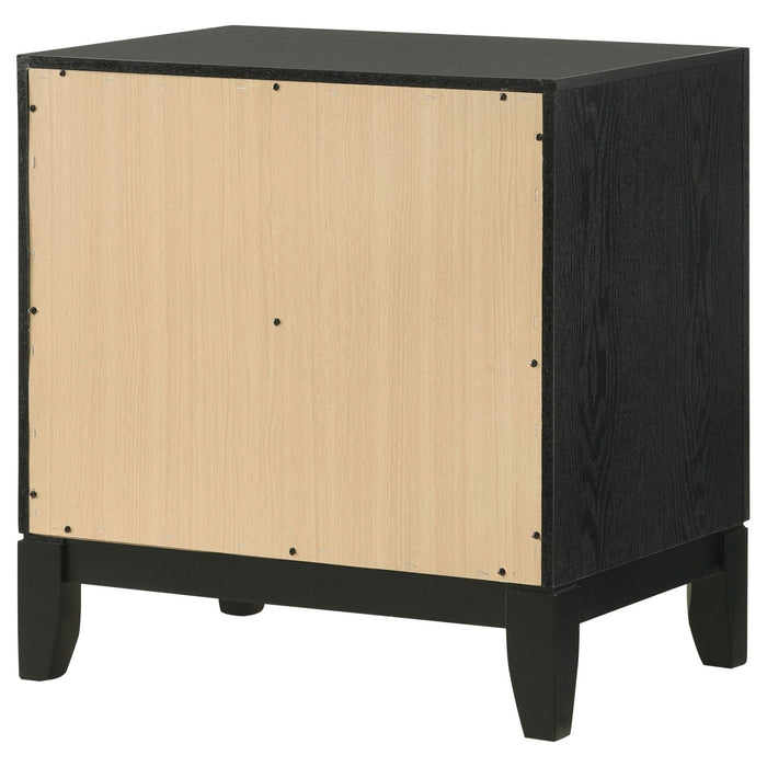 Valencia 2 - drawer Nightstand Black - Walo Furniture