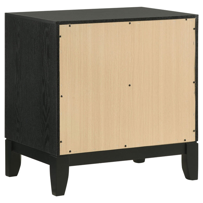 Valencia 2 - drawer Nightstand Black - Walo Furniture