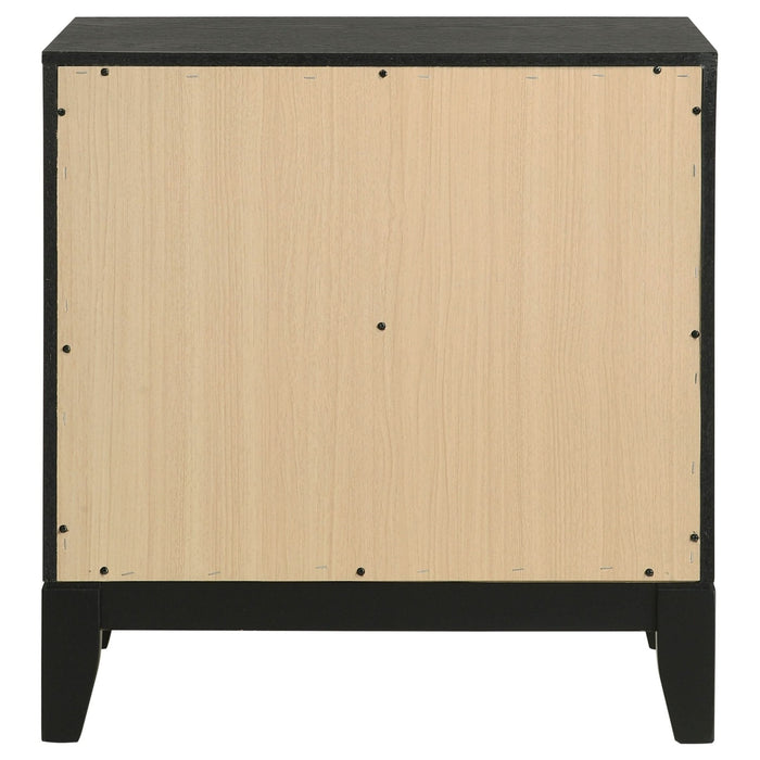 Valencia 2 - drawer Nightstand Black - Walo Furniture