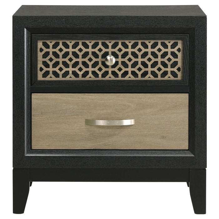 Valencia 2 - drawer Nightstand Black - Walo Furniture