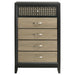 Valencia 5 - drawer Bedroom Chest Black - Walo Furniture