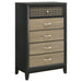 Valencia 5 - drawer Bedroom Chest Black - Walo Furniture