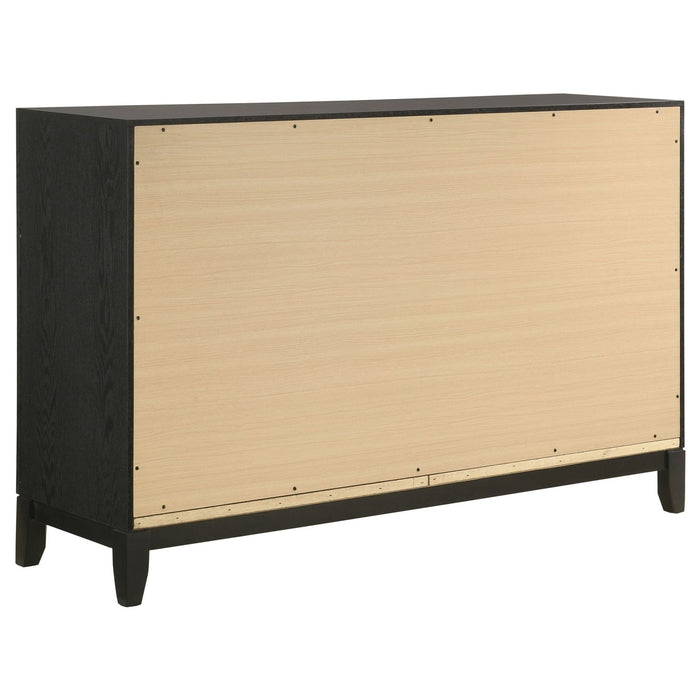 Valencia 6 - drawer Dresser Black - Walo Furniture