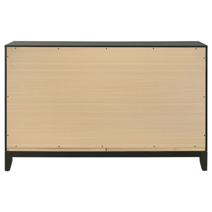 Valencia 6 - drawer Dresser Black - Walo Furniture