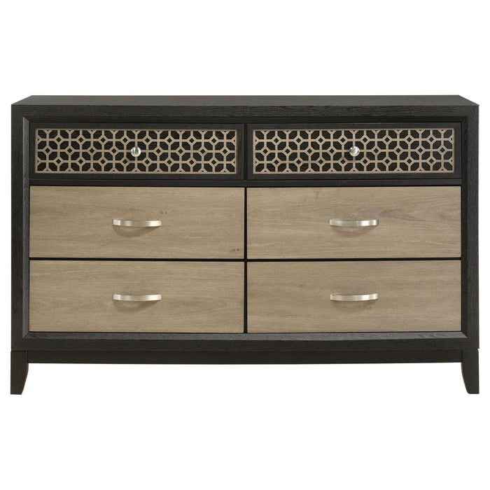 Valencia 6 - drawer Dresser Black - Walo Furniture