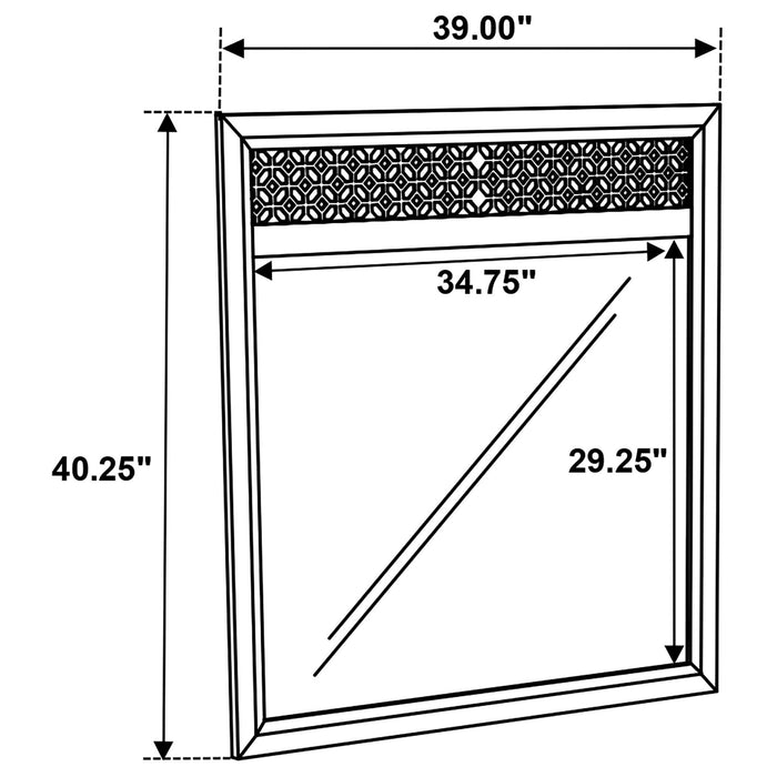 Valencia Dresser Mirror Black - Walo Furniture