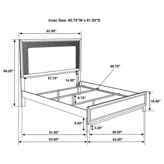 Valencia Wood Queen Panel Bed Black - Walo Furniture