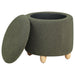 Valia Faux Sheepskin Upholstered Round Storage Ottoman Green - Walo Furniture