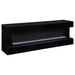 Vallerie 71" TV Stand with Visual Flame Box Black - Walo Furniture