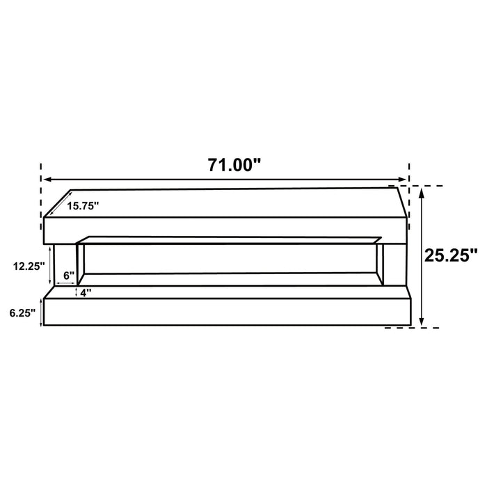 Vallerie 71" TV Stand with Visual Flame Box White - Walo Furniture