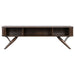 Valna Wood 71" TV Stand with Sliding Doors Walnut - Walo Furniture