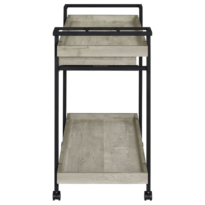 Ventura 1 - drawer Engineered Wood Bar Cart Grey Driftwood - Walo Furniture