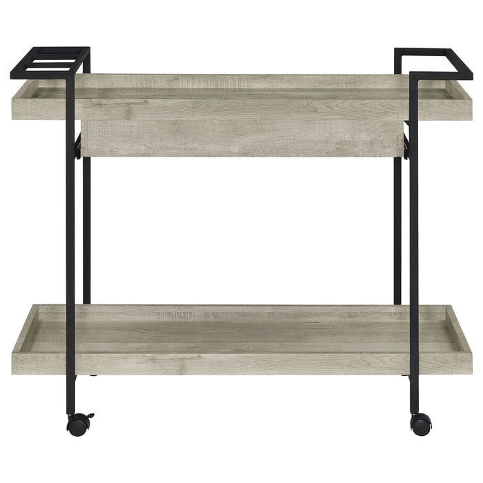 Ventura 1 - drawer Engineered Wood Bar Cart Grey Driftwood - Walo Furniture