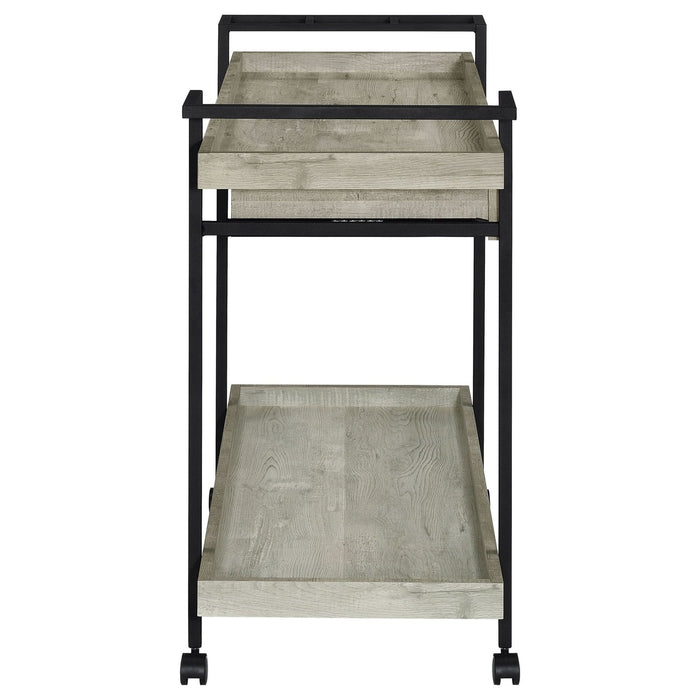 Ventura 1 - drawer Engineered Wood Bar Cart Grey Driftwood - Walo Furniture