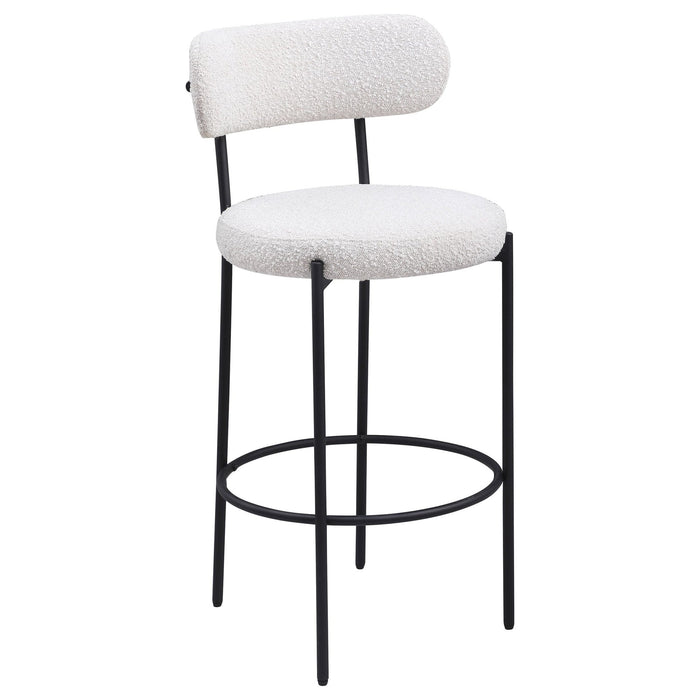 Viola Boucle Upholstered Bar Chair Cream (Set of 2) - Walo Furniture