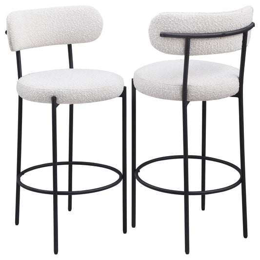 Viola Boucle Upholstered Bar Chair Cream (Set of 2) - Walo Furniture