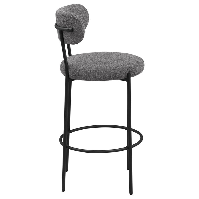 Viola Boucle Upholstered Bar Chair Grey (Set of 2) - Walo Furniture