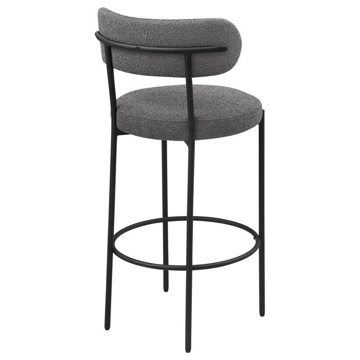 Viola Boucle Upholstered Bar Chair Grey (Set of 2) - Walo Furniture