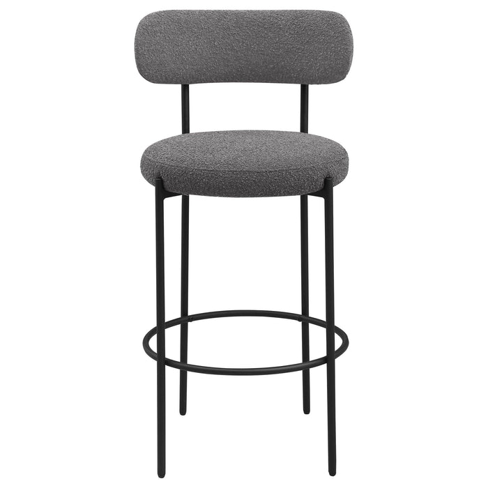 Viola Boucle Upholstered Bar Chair Grey (Set of 2) - Walo Furniture