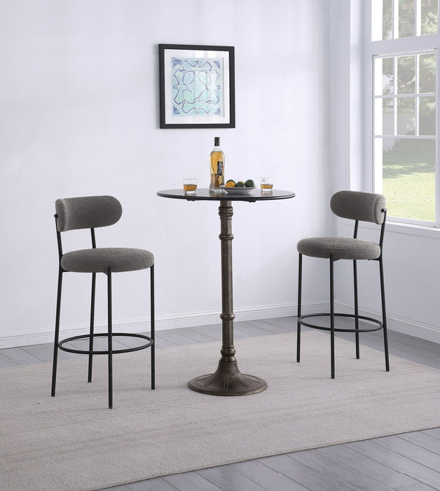 Viola Boucle Upholstered Bar Chair Grey (Set of 2) - Walo Furniture