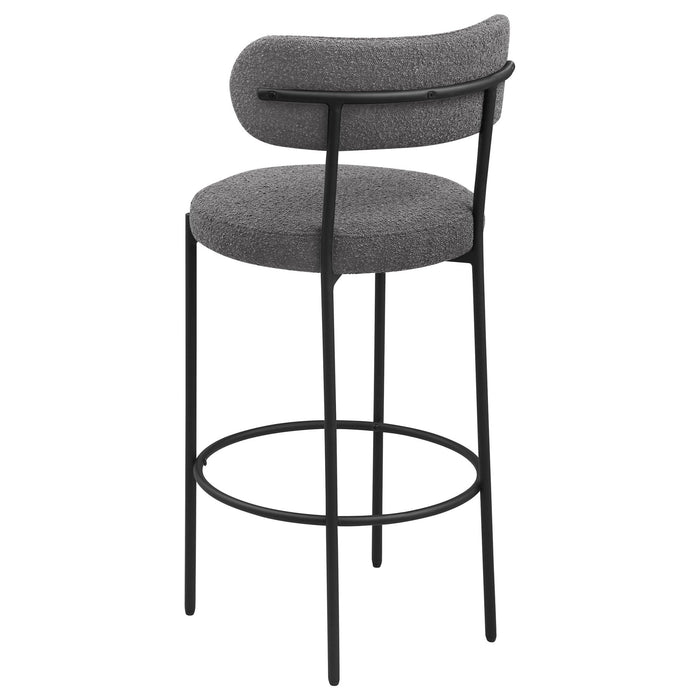 Viola Boucle Upholstered Bar Chair Grey (Set of 2) - Walo Furniture