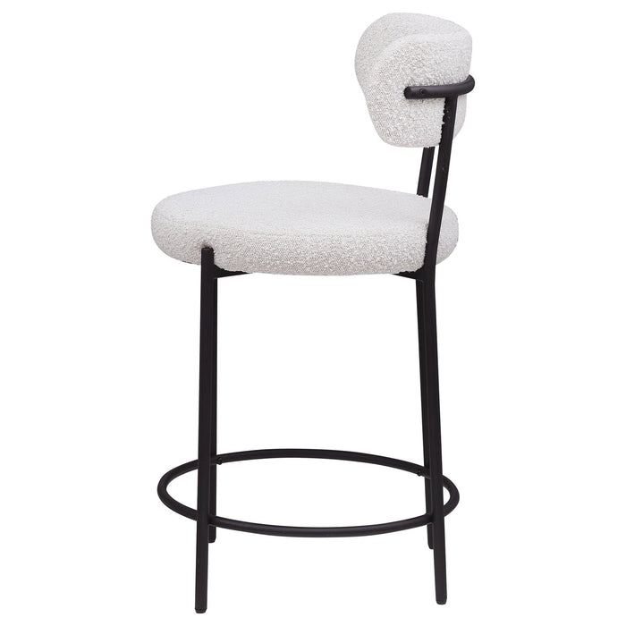 Viola Boucle Upholstered Counter Chair Cream (Set of 2) - Walo Furniture