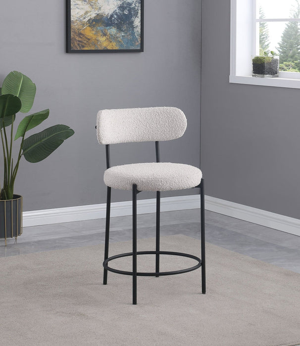 Viola Boucle Upholstered Counter Chair Cream (Set of 2) - Walo Furniture